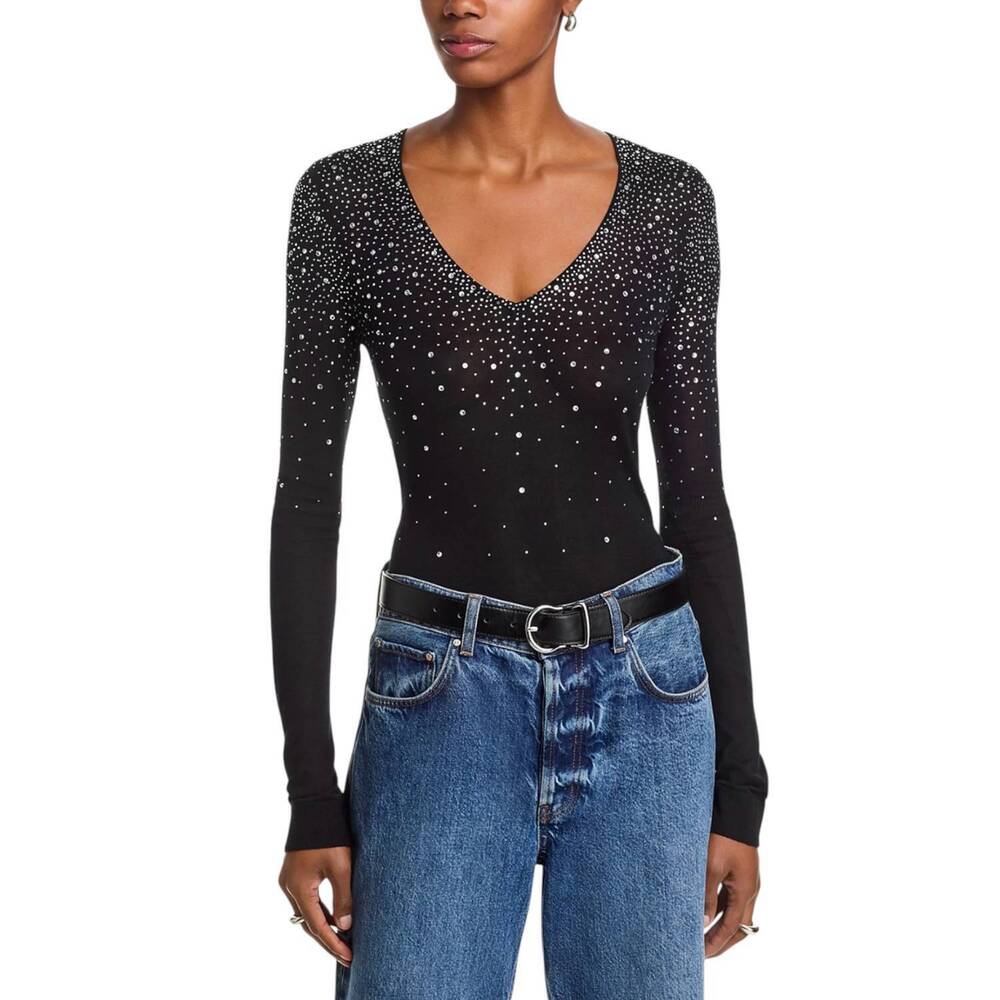NEW GENERATION LOVE mirasol crystal embellished sweater in black